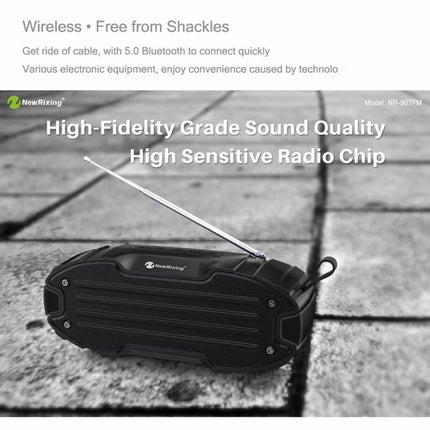 Rixing Compact Bluetooth Speaker For Commute And Home Use compact portable speaker with FM antenna and rugged grille