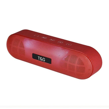 T G Portable Bluetooth Speaker For Travel And Home Use compact red 360° stereo mini speaker with mic and FM radio