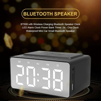 AEC Bluetooth Bedside Speaker Alarm Clock For Travel And Home compact travel alarm clock with LED display and Bluetooth 5.0