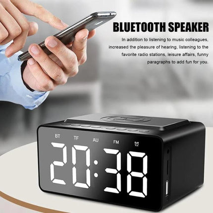 AEC Bluetooth Bedside Speaker Alarm Clock For Travel And Home compact Bluetooth 5.0 alarm clock speaker