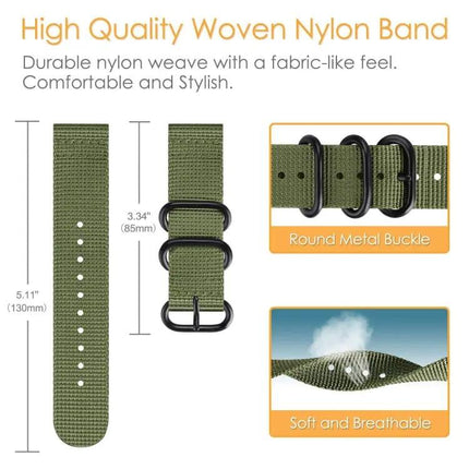 22mm Nylon Three-Ring Watch Band for Samsung Watch Active
