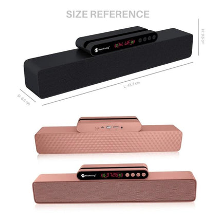 Newrixing Bluetooth Speaker For Home And Handsfree Calls compact 360-degree speaker with LED display and phone holder