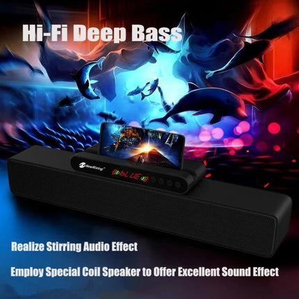 Newrixing Bluetooth Speaker For Home And Handsfree Calls compact 360° sound with mic phone holder LED display