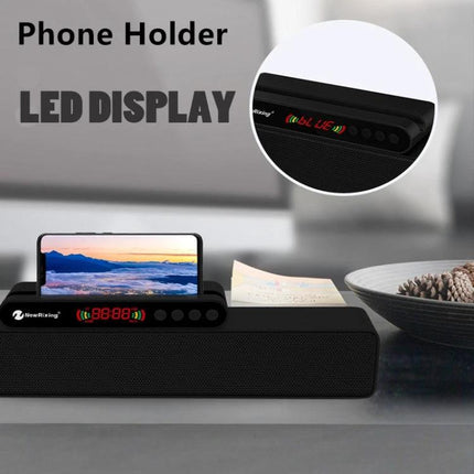 Newrixing Bluetooth Speaker For Home And Handsfree Calls compact 360° sound with phone holder and LED display for desk
