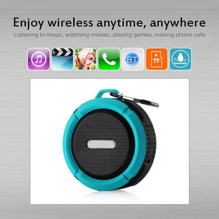 Compact Bluetooth Car Speaker With Clip For Commuting turquoise portable clip-on speaker with TF, BT, IPX3 splash resistance