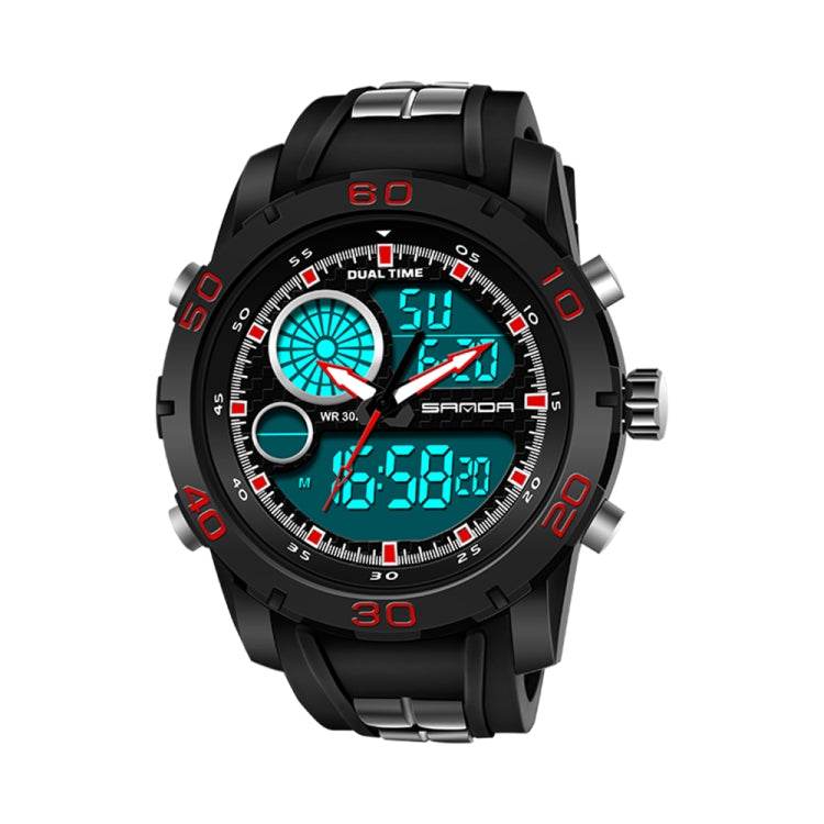 SANDA New Waterproof Luminous Plastic Multi Functional Watch