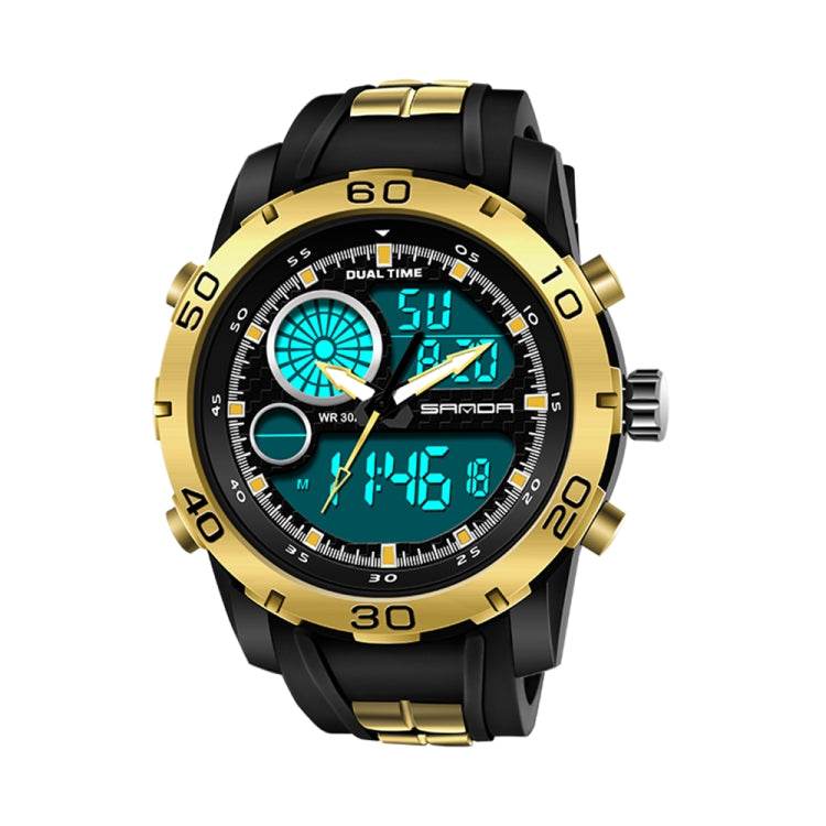 SANDA New Waterproof Luminous Plastic Multi Functional Watch