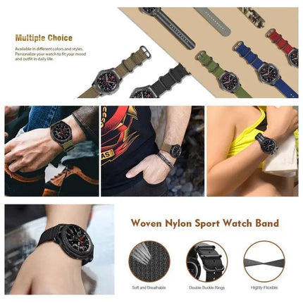 18mm Nylon Three-Ring Watch Strap for Samsung Gear S3