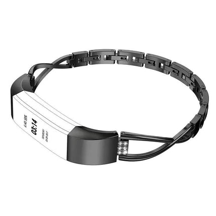 Fitbit Alta X-Pattern Stainless Steel Strap Black Gold