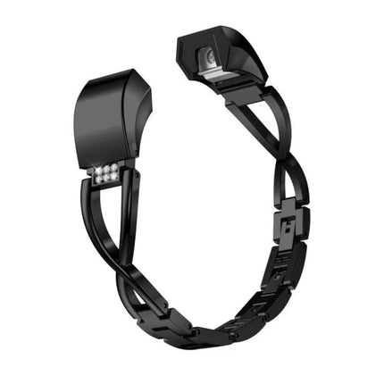 Fitbit Alta X-Pattern Stainless Steel Strap Black Gold