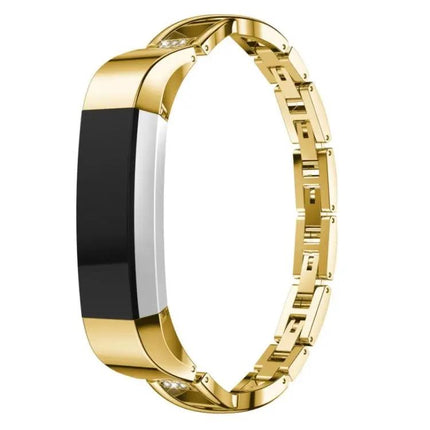 Fitbit Alta X-Pattern Stainless Steel Strap Black Gold