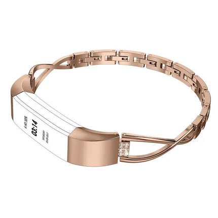 Fitbit Alta X-Pattern Stainless Steel Strap Black Gold