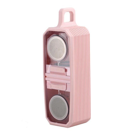 Transparent Portable Bluetooth Speaker With Waterproof Sleeve pink clear ABS casing removable sleeve portable wireless outdoor audio