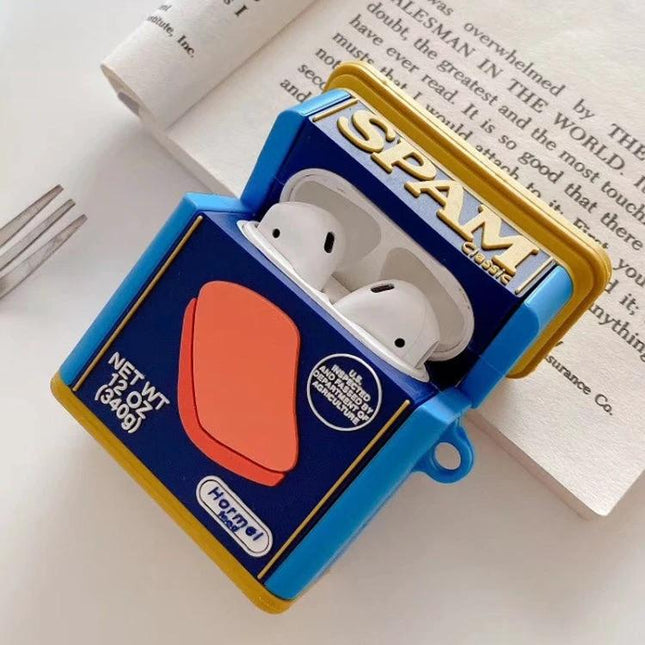 Protect Your AirPods with Spam Can Style Case for Daily Carry - blue spam-can AirPods case dustproof, antifouling, built-in charging port