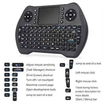 MT10 Fly Air Mouse 2.4GHz Wireless Mini Keyboard with Touchpad compact QWERTY wireless mini keyboard with touchpad for smart TV and HTPC control
