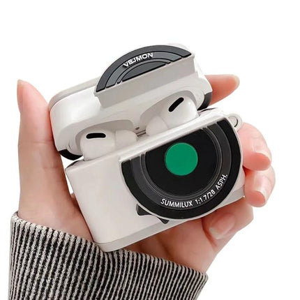 Protective Case for AirPods Pro with Camera Style for Daily Carry - white camera-style dustproof cover protecting earbuds