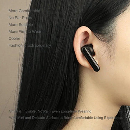 Mini Touch Wireless Earbuds With Charging Case For Commuting shown in-ear black compact T10 touch control earbuds