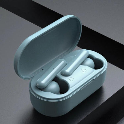 Mini Touch Wireless Earbuds With Charging Case For Commuting compact blue T10 true wireless earbuds in open charging case