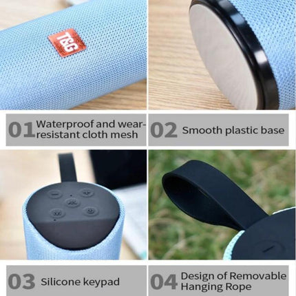 Portable Bluetooth Travel Speaker With FM Radio For Outdoor compact waterproof cloth mesh speaker with silicone keypad