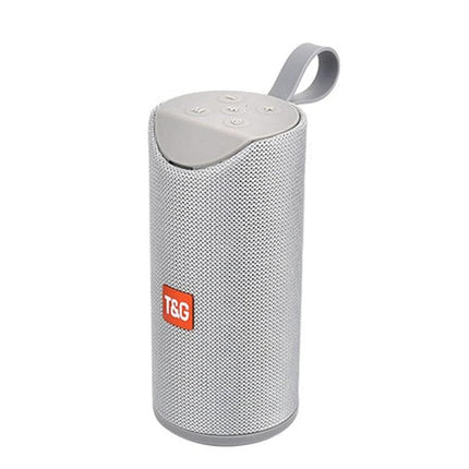 Portable Bluetooth Travel Speaker With FM Radio For Outdoor compact grey travel speaker with FM, Bluetooth, USB, AUX and microSD