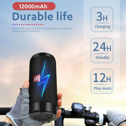Compact Bluetooth Speaker For Travel And Desk Listening portable 12000mAh black speaker handheld with 12H playtime