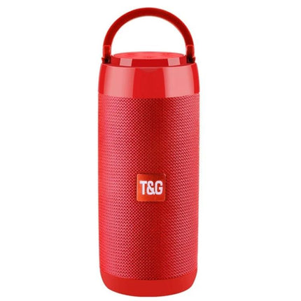 Compact Bluetooth Speaker For Travel And Desk Listening red portable speaker with handle, Bluetooth, FM, USB, Micro SD support
