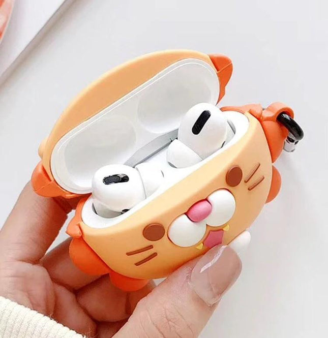 Protective Lion Case for Apple AirPods Pro During Daily Outings - Dustproof Antifouling Cute Lion Silicone Cover