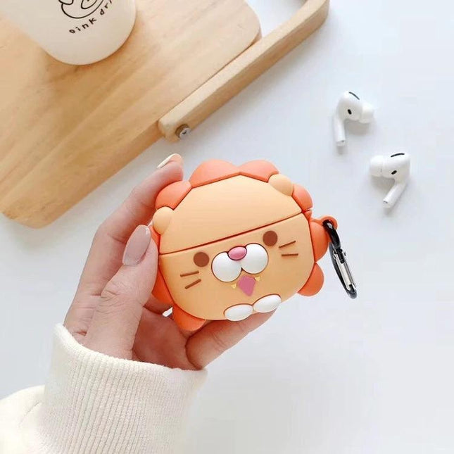 Protective Lion Case for Apple AirPods Pro During Daily Outings - cute dustproof antifouling lion cover with keyring