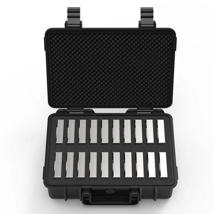 ORICO 20-Bay Protective Case for 3.5-Inch Hard Drives open hard drive storage case with foam inserts and 20 slots
