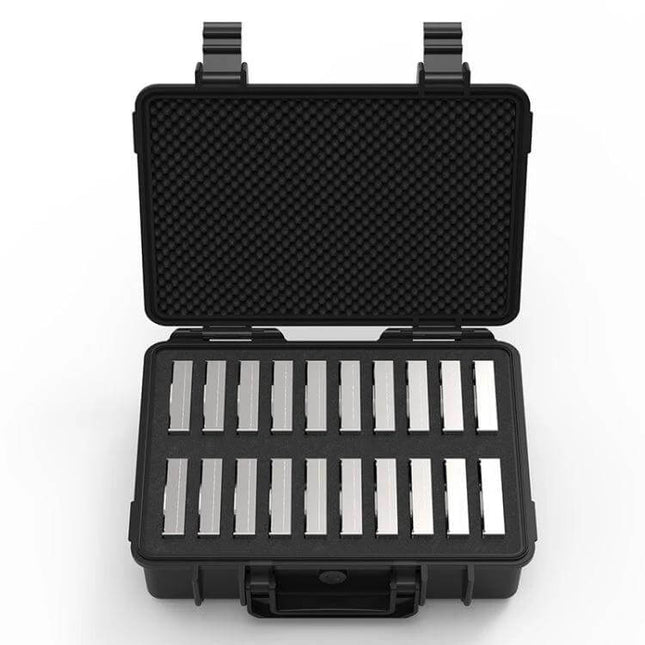 ORICO 20-Bay Protective Case for 3.5-Inch Hard Drives open hard drive storage case with foam inserts and 20 slots