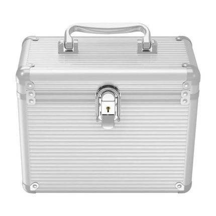 ORICO Aluminum Alloy 3.5-Inch Hard Drive Protection Box silver aluminum case with handle and lock, EVA-buffered storage for 3.5" HDDs