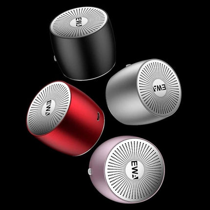 EWA Compact Bluetooth Speaker For Jogging And Travel small portable metallic speakers in black red silver and pink for running