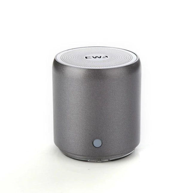 EWA Compact Portable Speaker For Home And Travel Use compact cylindrical gray Bluetooth speaker for kitchen and travel