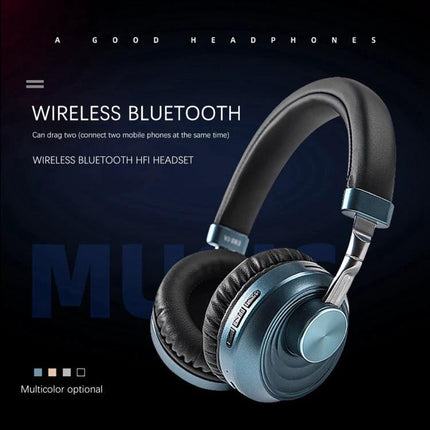 Wireless Headset For Commuting Music And Hands Free Calls folding Bluetooth 5.0 headset with cushioned earcups and wired option