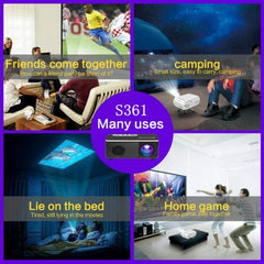 Portable Mini Projector S361 - 80 Lumens, 480x320 Resolution, Supports 1080P