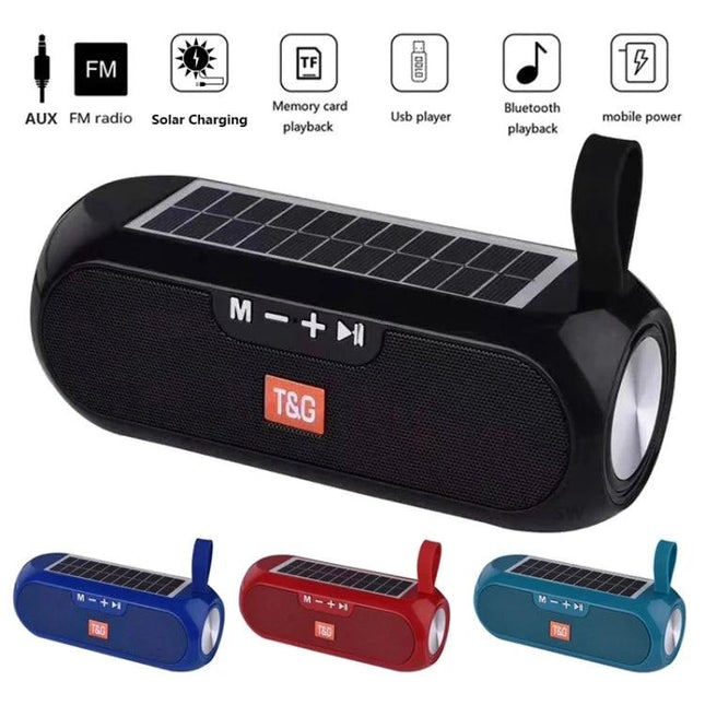 TG Solar Portable Speaker For Outdoor Picnics And Hikes black solar Bluetooth speaker with strap