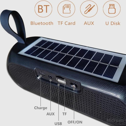TG Solar Portable Speaker For Outdoor Picnics And Hikes compact solar Bluetooth speaker with USB TF AUX ports, waterproof design