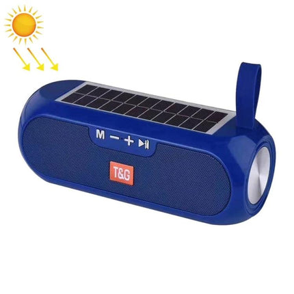 TG Solar Portable Speaker For Outdoor Picnics And Hikes blue solar Bluetooth waterproof speaker with strap and control buttons