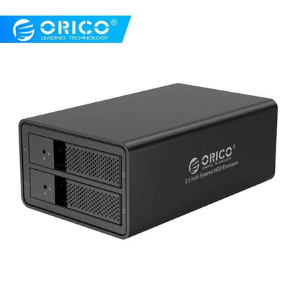 Orico 9528U3 Enclosure for 3.5-Inch External Hard Drives – black dual-bay USB 3.0 desktop enclosure for 3.5-inch HDDs