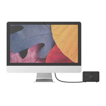 Orico 9528U3 Enclosure for 3.5-Inch External Hard Drives connected to desktop via USB 3.0 for backup and media storage