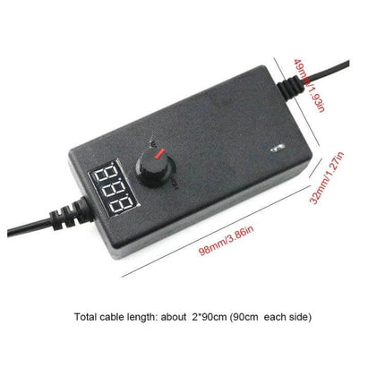 AC To DC Adjustable Power Adapter With Display For Home Charging compact black adjustable DC power supply with digital display and knob