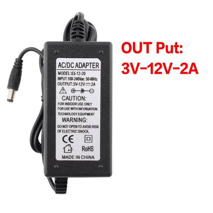 AC To DC Adjustable Power Adapter With Display For Home Charging compact adjustable 3V-12V 2A supply with display for hobby electronics