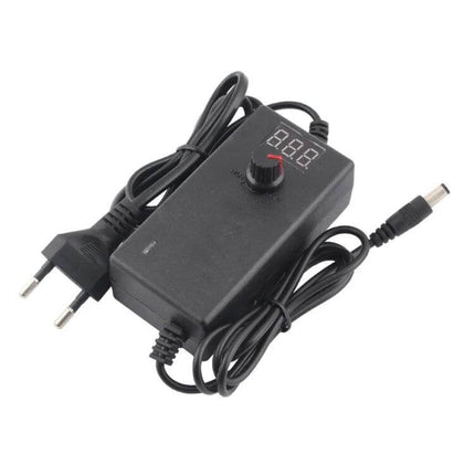 AC To DC Adjustable Power Adapter With Display For Home Charging compact adjustable DC supply with LED display and knob for hobby electronics
