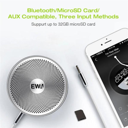 EWA Mini Bluetooth Speaker For Travel, Workouts, Home compact metal mesh waterproof speaker with mic for hands-free calls