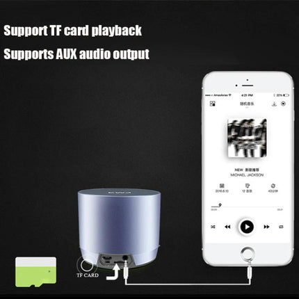 EWA Mini Bluetooth Speaker For Travel, Workouts, Home compact metal mesh speaker with TF card and AUX playback