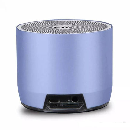 EWA Mini Bluetooth Speaker For Travel, Workouts, Home compact blue speaker with metal mesh, water-resistant housing, mic