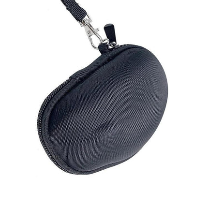 Durable EVA Hard Case for Wireless Mouse Travel Protection - compact black zippered travel pouch with wrist strap