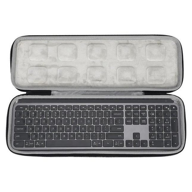 Protective Travel Bag for Logitech MX Keys Advanced Keyboard - custom-molded padded case with zipper protection for travel and storage