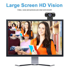 Full HD 1080P USB Webcam with Built-in Microphone for Streaming and Video Conferencing