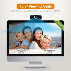 Cámara web HD 1080P con micrófono incorporado, cámara web inteligente, transmisión USB, cámara de belleza en vivo para computadora, Android TV